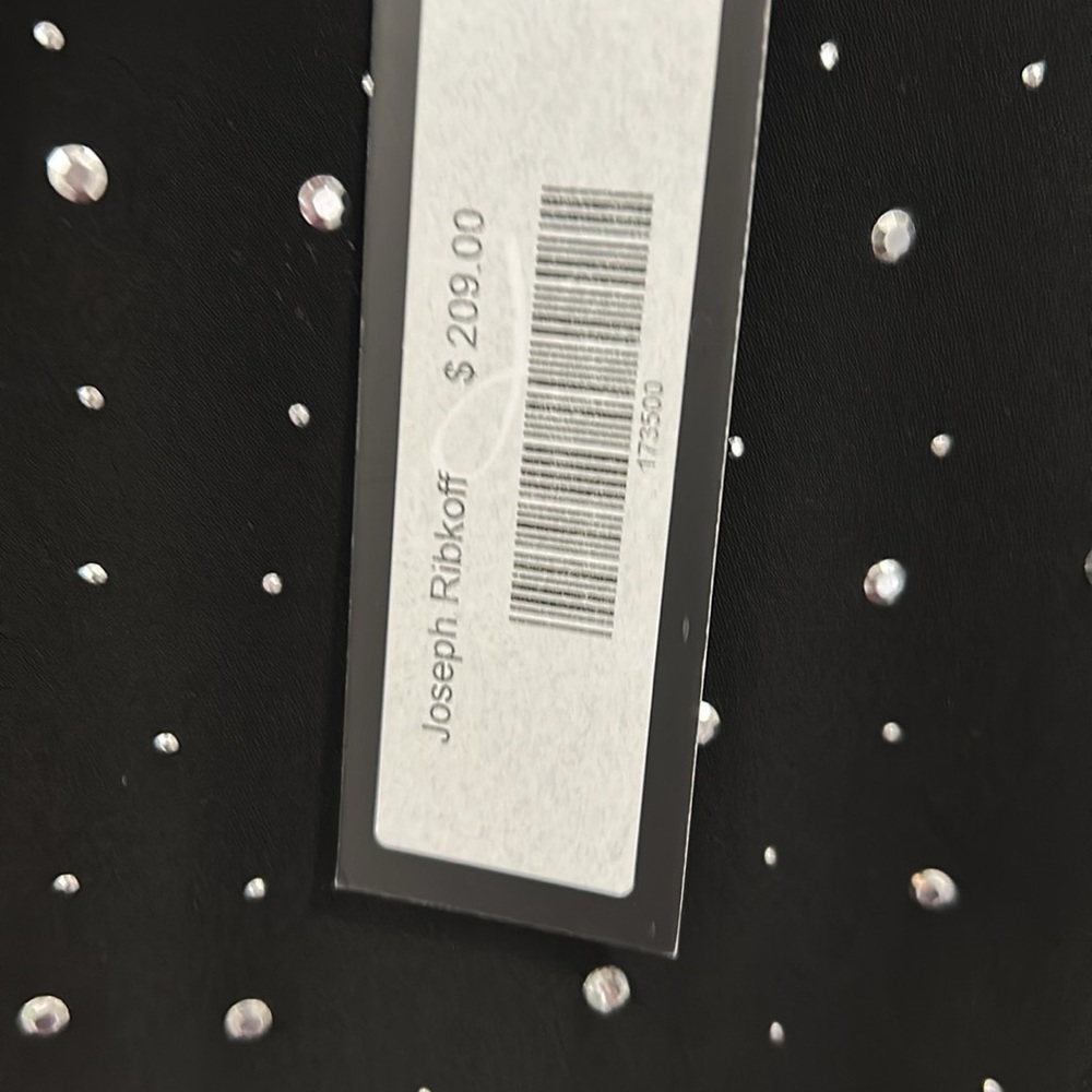 NWT:  Joseph Ripkoff Black Top with Studded Design & cross tie with lace back - Picture 10 of 14